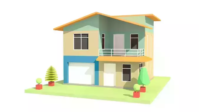 Modern House 04 Low-poly 3D model