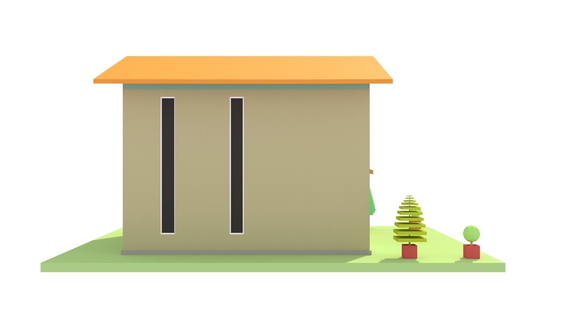 Modern House 04 Low-poly 3D model_5