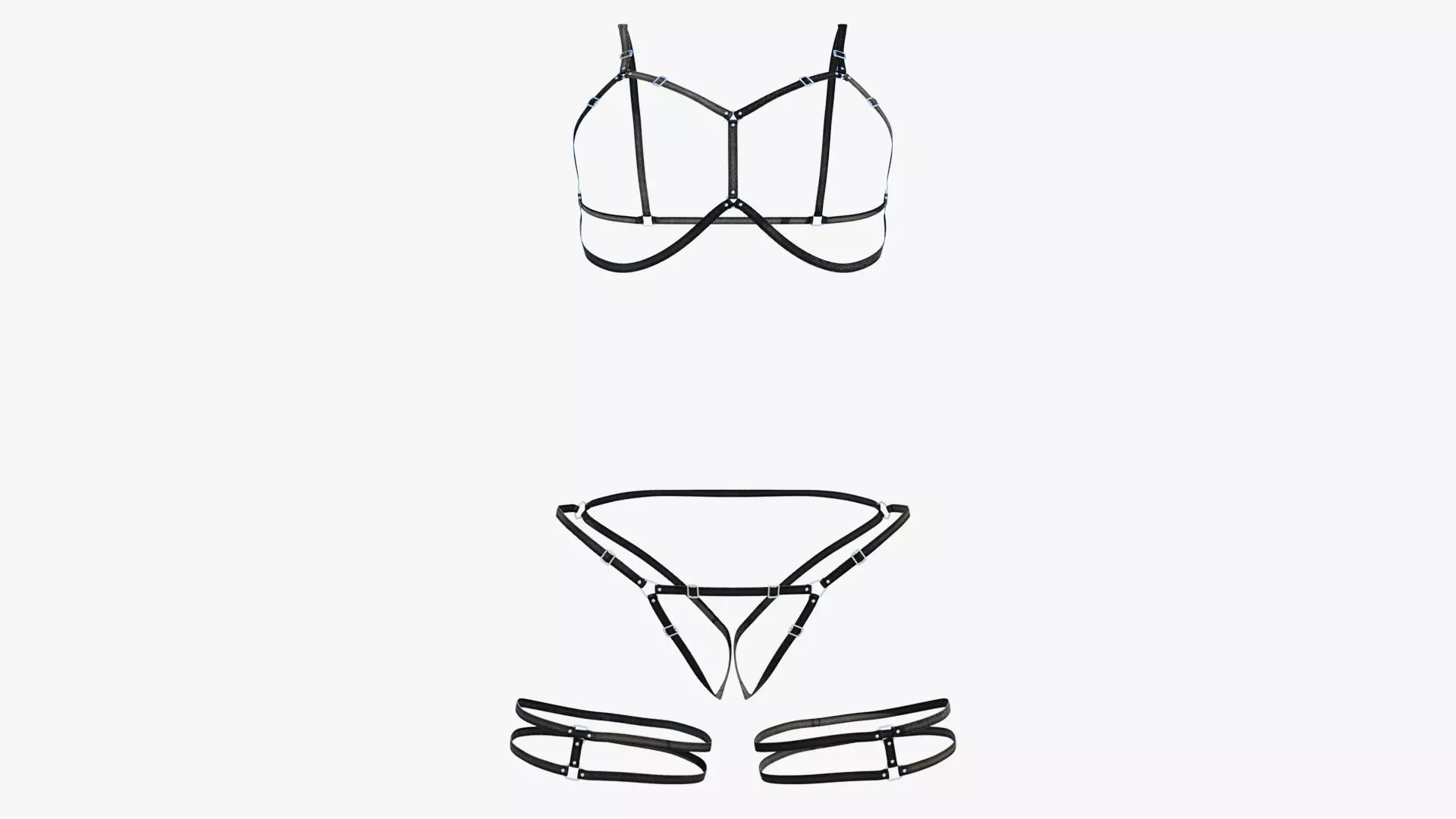 Body Harness Low-poly 3D model_0