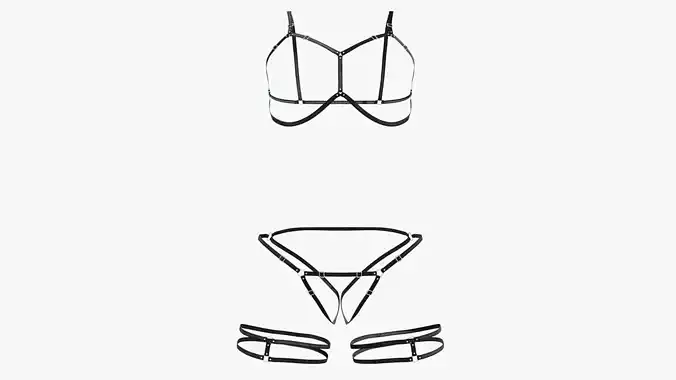Body Harness Low-poly 3D model