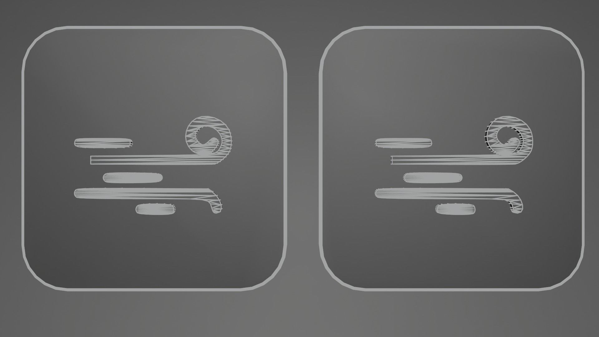 Weather Icon 14 Black White edition Low-poly 3D model_3