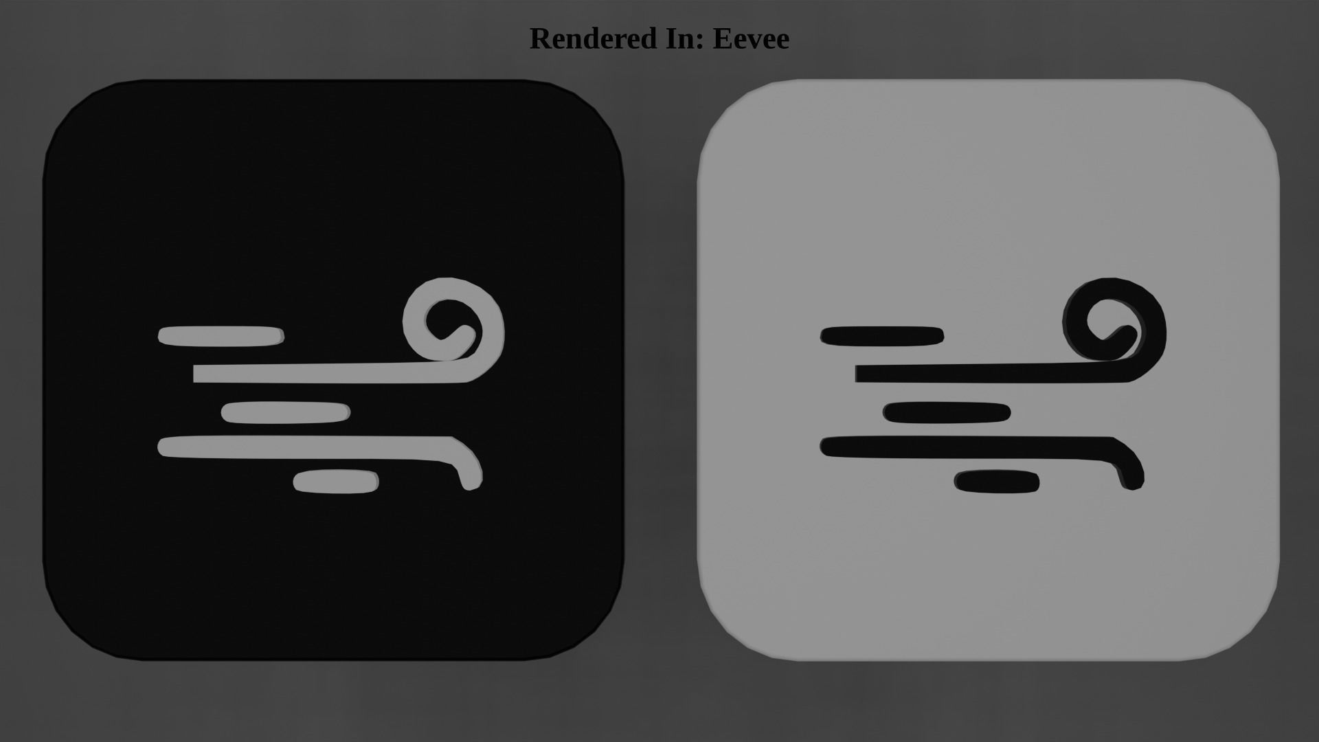 Weather Icon 14 Black White edition Low-poly 3D model_4