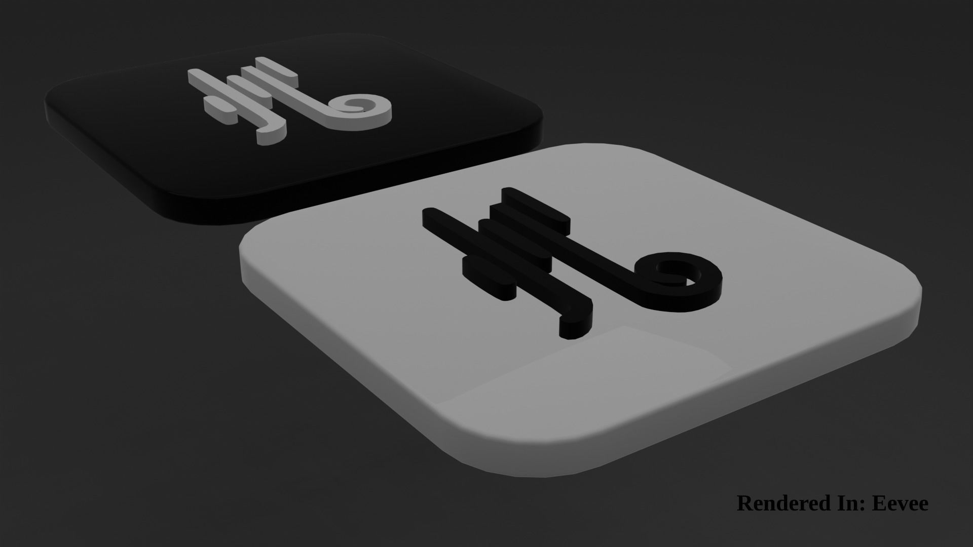 Weather Icon 14 Black White edition Low-poly 3D model_6