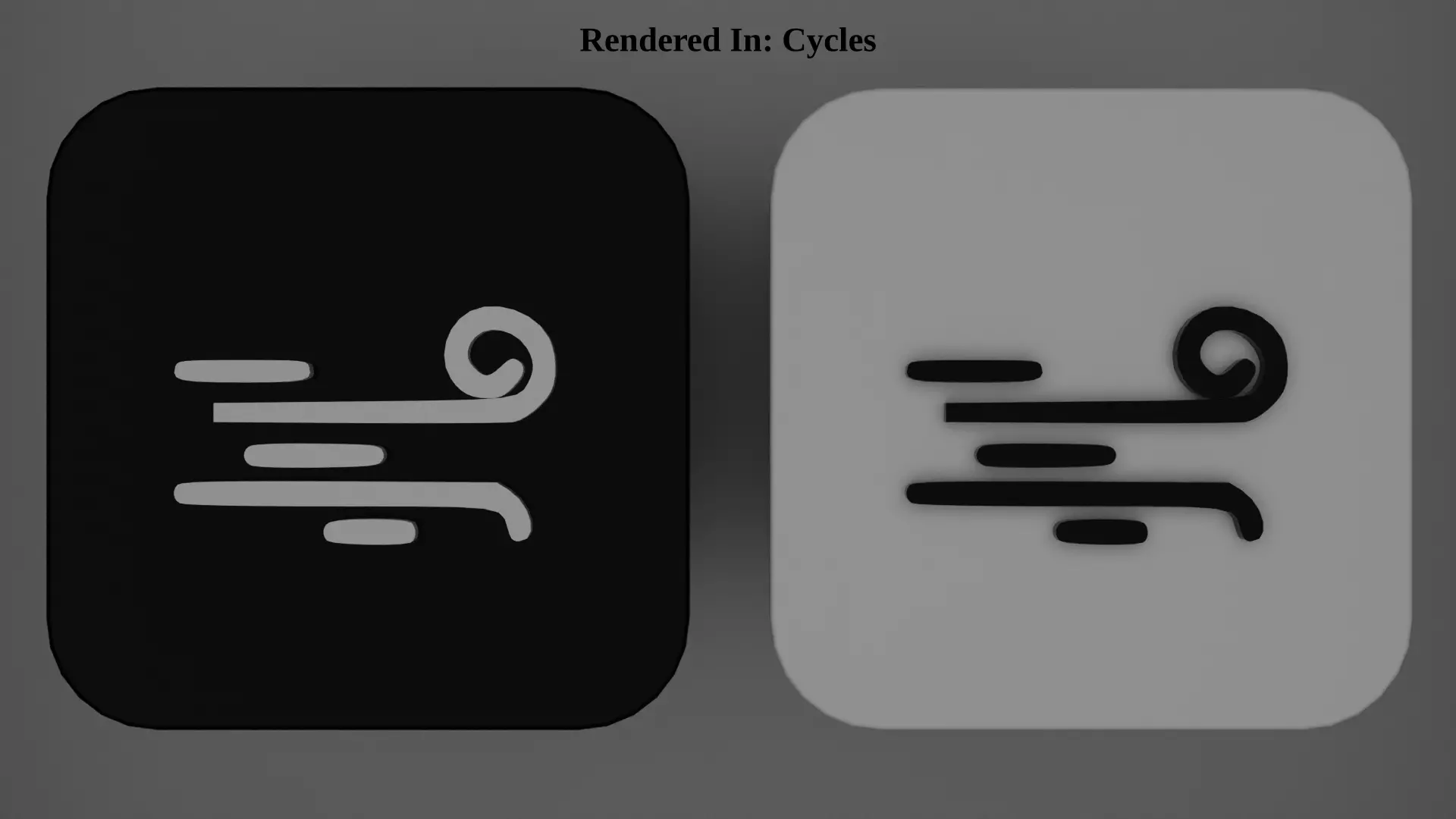 Weather Icon 14 Black White edition Low-poly 3D model_0