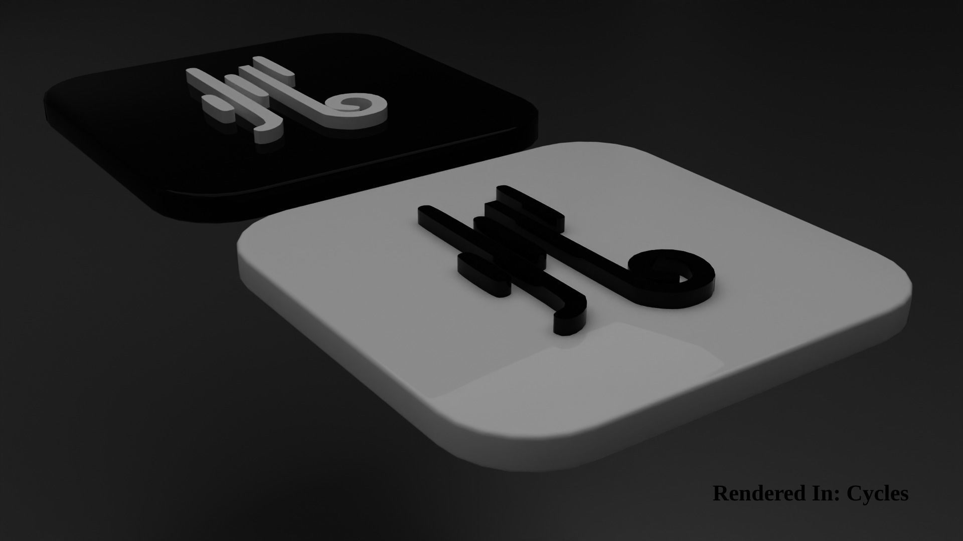Weather Icon 14 Black White edition Low-poly 3D model_2