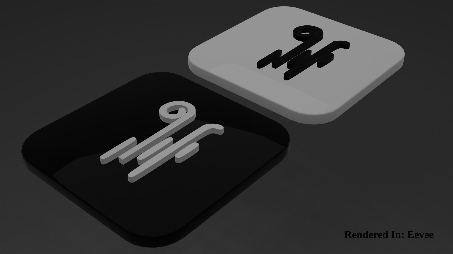 Weather Icon 14 Black White edition Low-poly 3D model_5