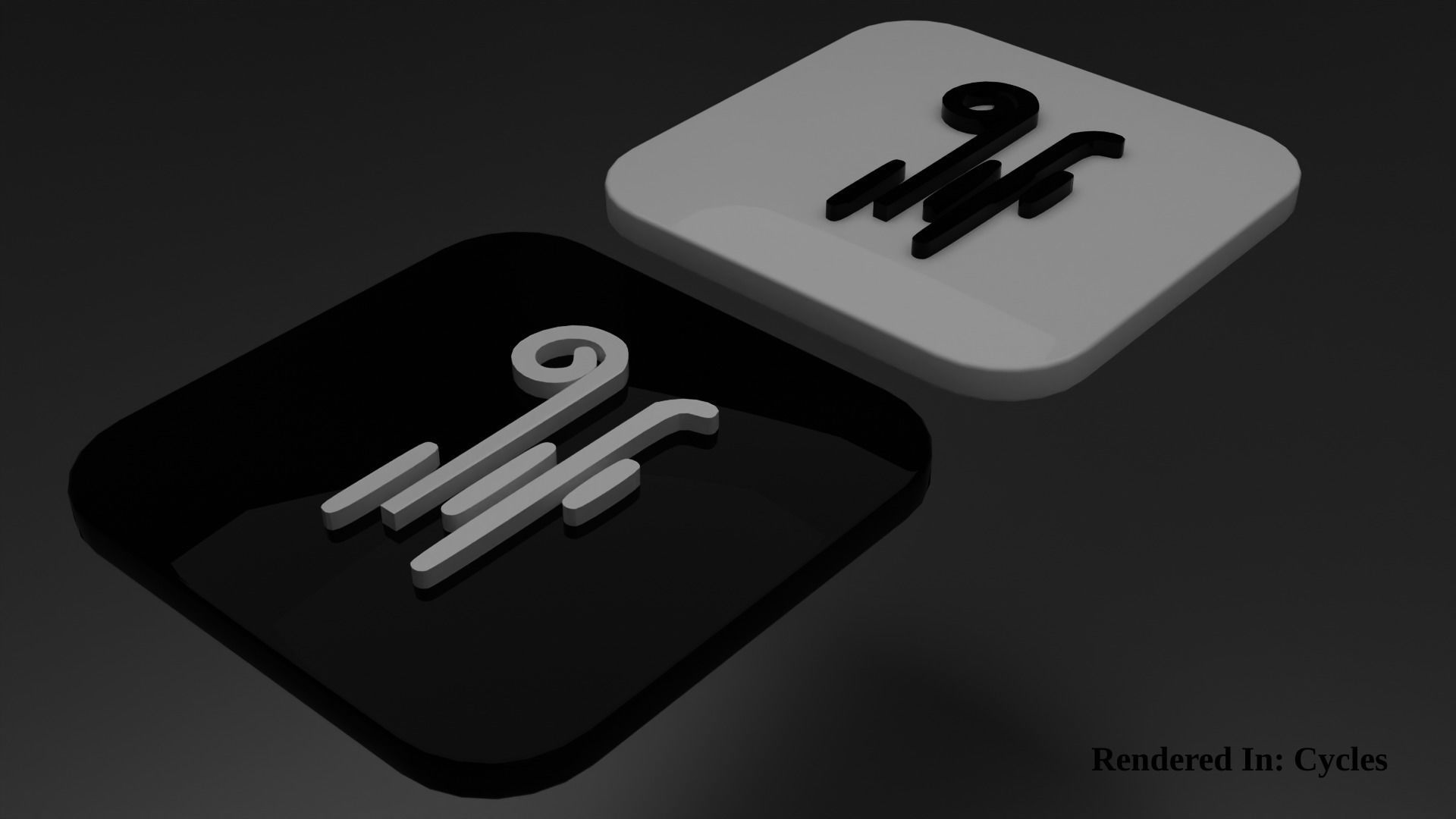 Weather Icon 14 Black White edition Low-poly 3D model_1