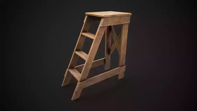 Wooden stepladder