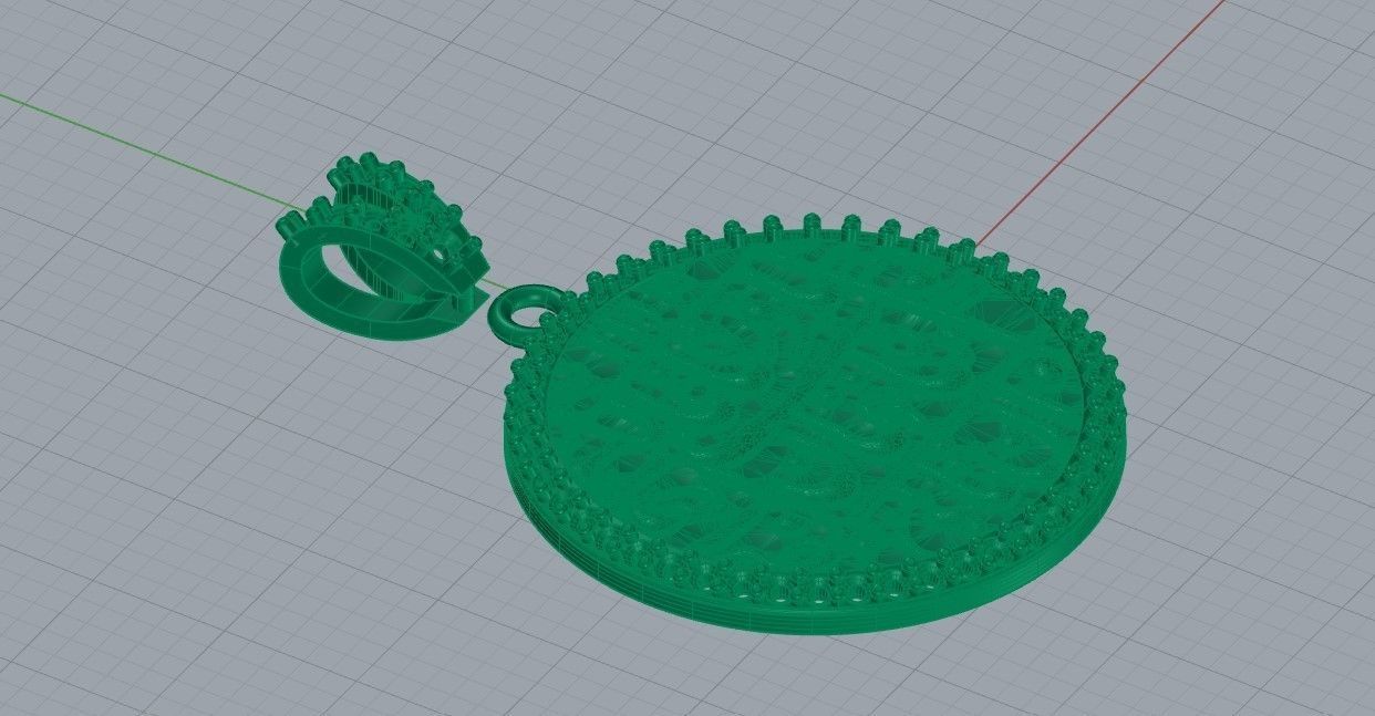 Mughal Arabic Diamond Pendant Design 3D print model_5