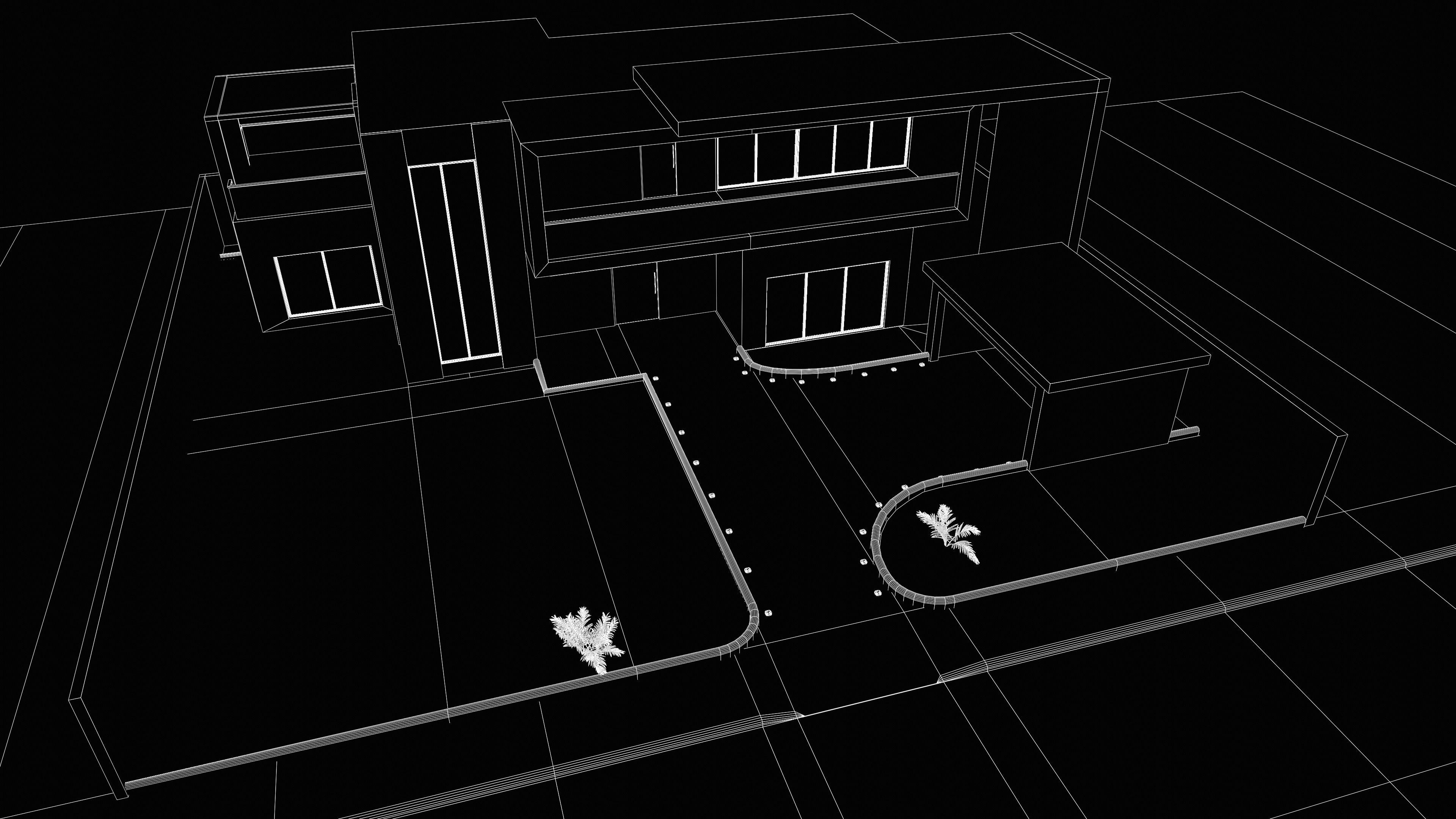 Modren Luxury House Low-poly 3D model_6