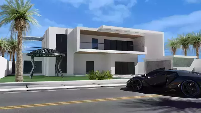 Modren Luxury House Low-poly 3D model