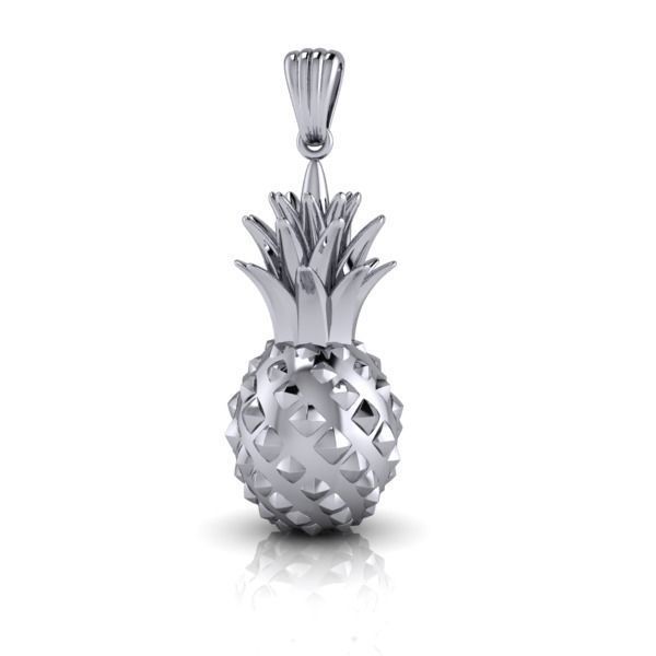 Pine Apple fruit Pendant with bail 3D print model_1