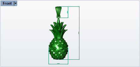 Pine Apple fruit Pendant with bail 3D print model_6