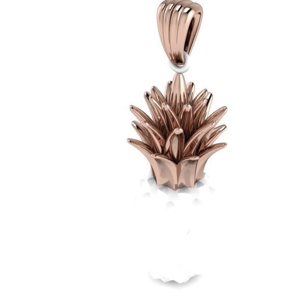 Pine Apple fruit Pendant with bail 3D print model_4