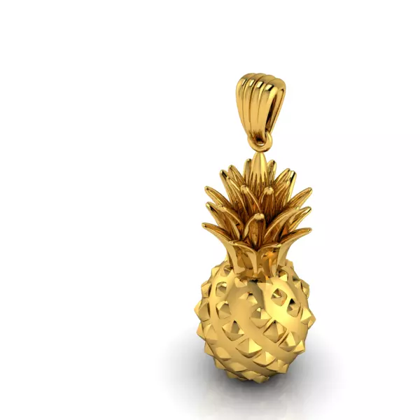 Pine Apple fruit Pendant with bail 3D print model_0