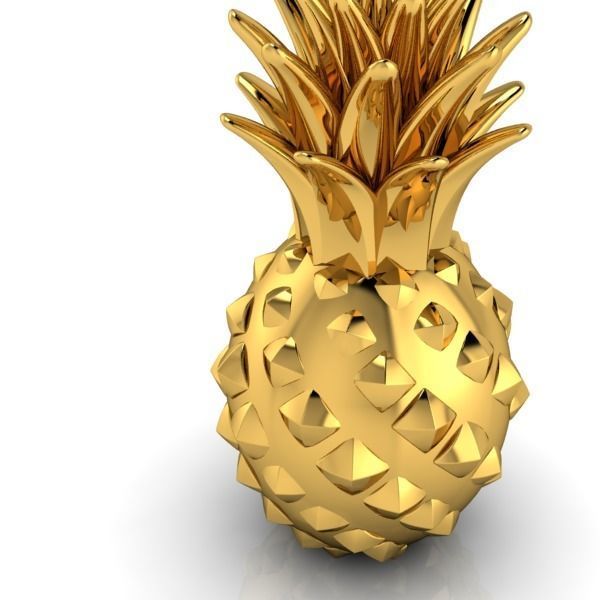 Pine Apple fruit Pendant with bail 3D print model_3