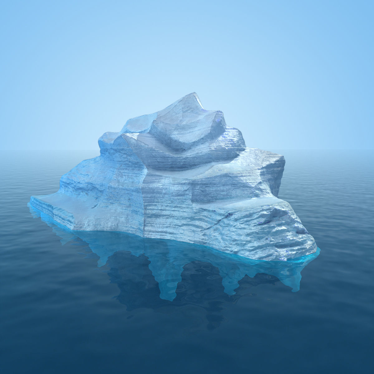 Iceberg 5 floating in ocean 3D model_2