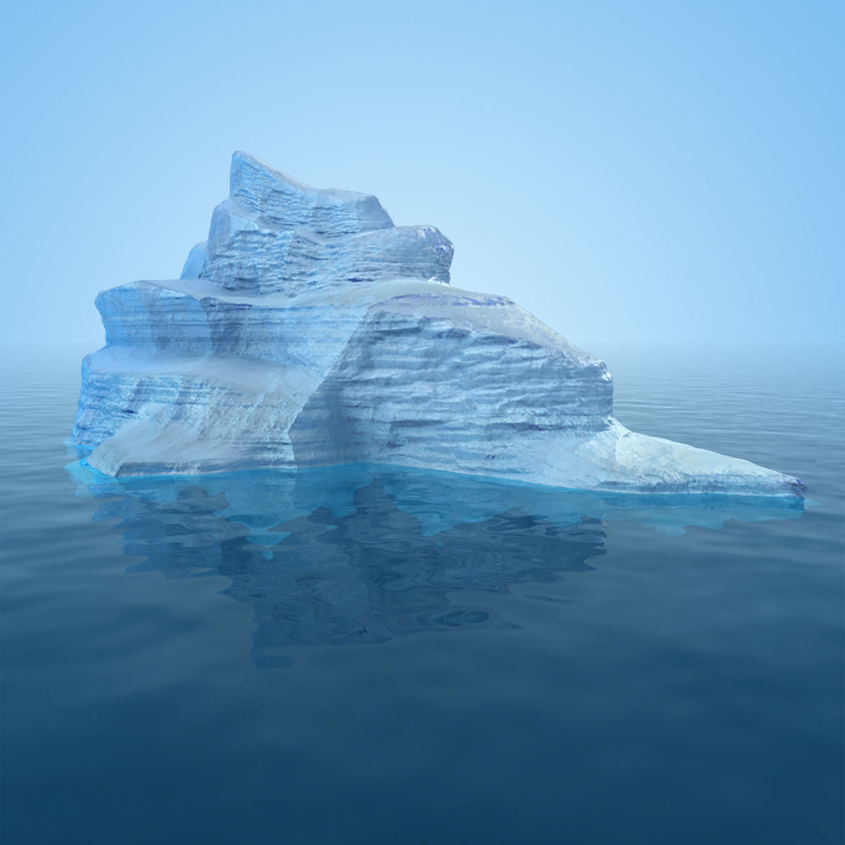 Iceberg 5 floating in ocean 3D model_1