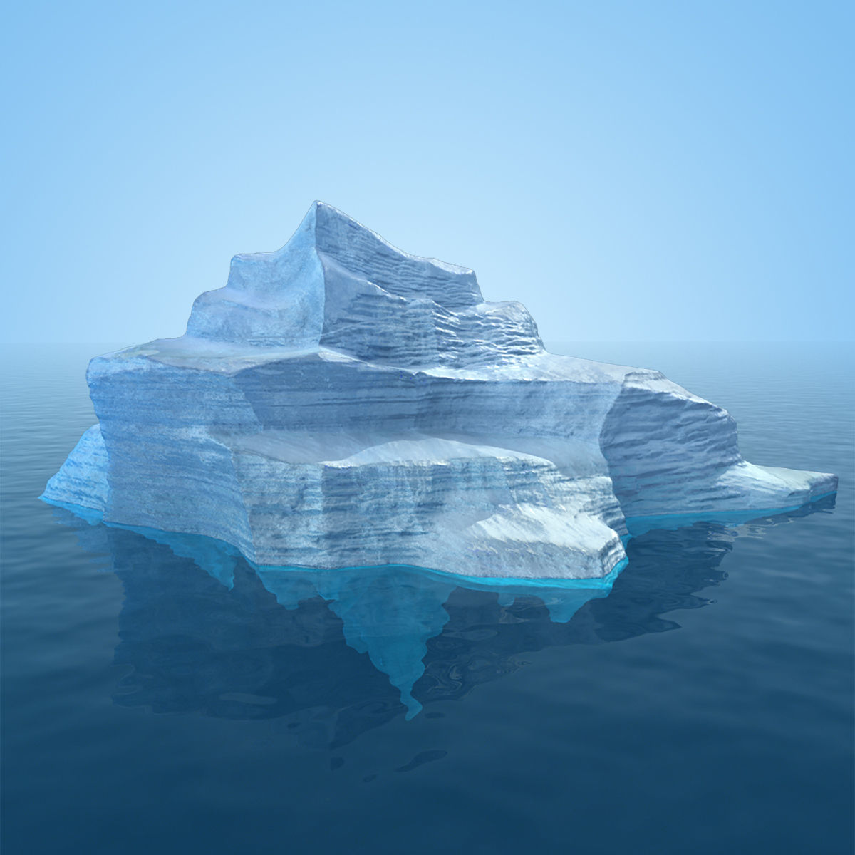 Iceberg 5 floating in ocean 3D model_3