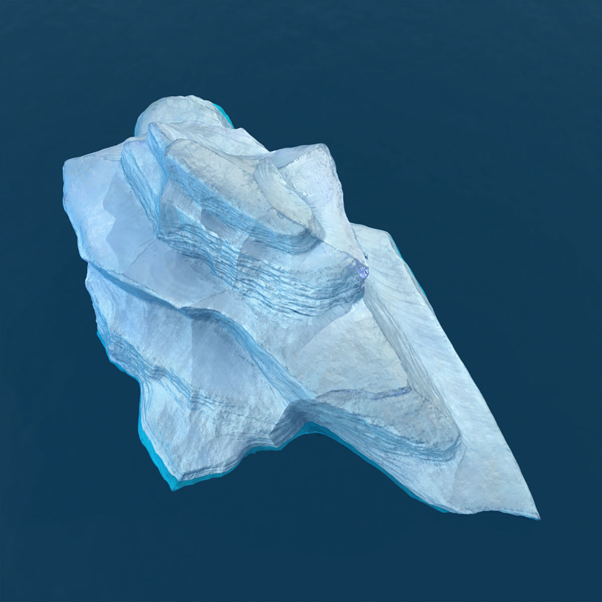 Iceberg 5 floating in ocean 3D model_4