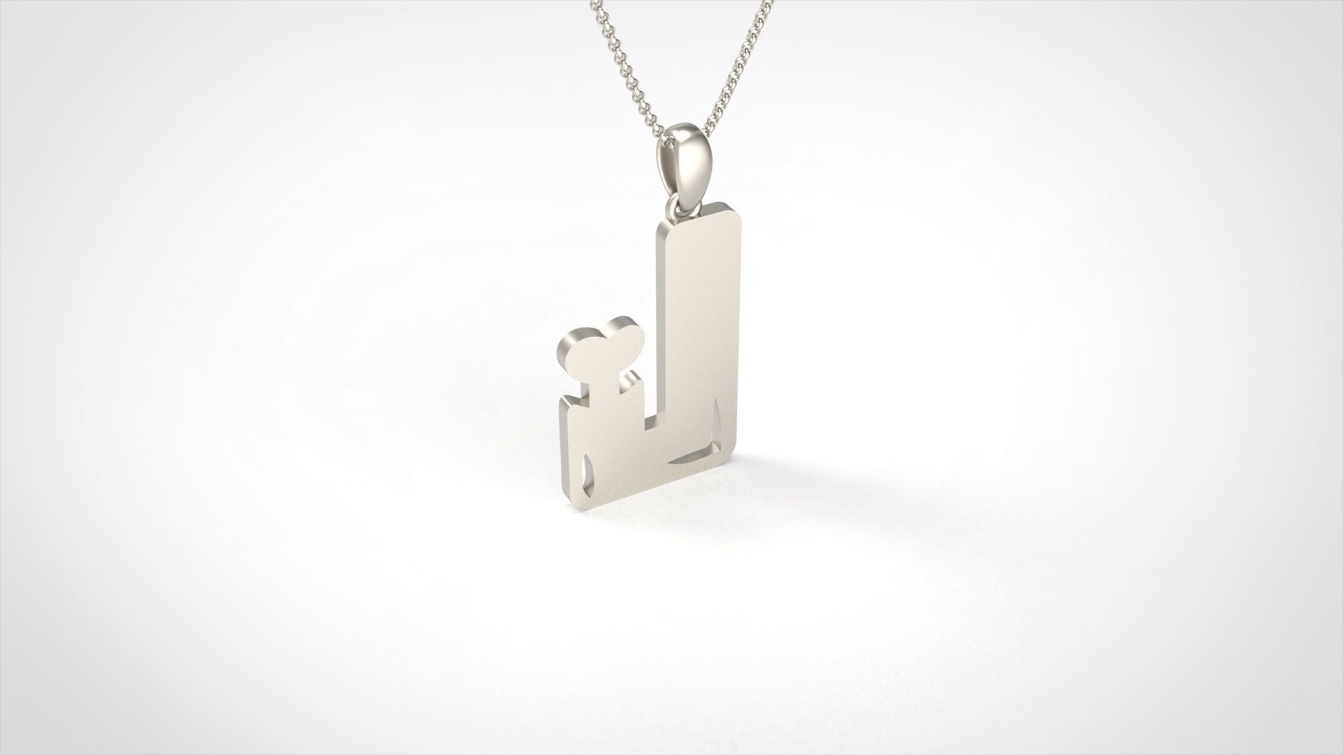 Model 961 J Zombie Initial Letter Alphabet Pendant 3D print model_1