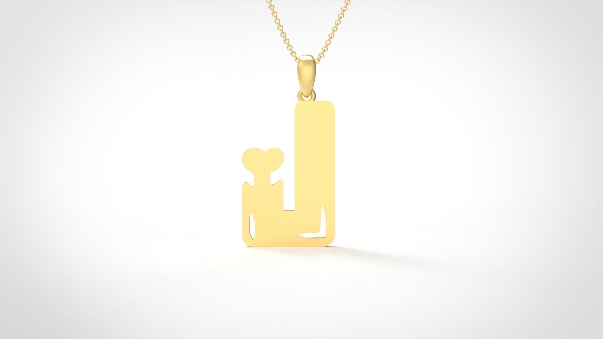 Model 961 J Zombie Initial Letter Alphabet Pendant 3D print model_4