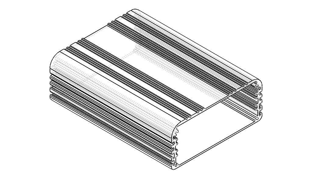 Extruded Aluminium Profile Enclosures Set for e-Compon Low-poly 3D model_45