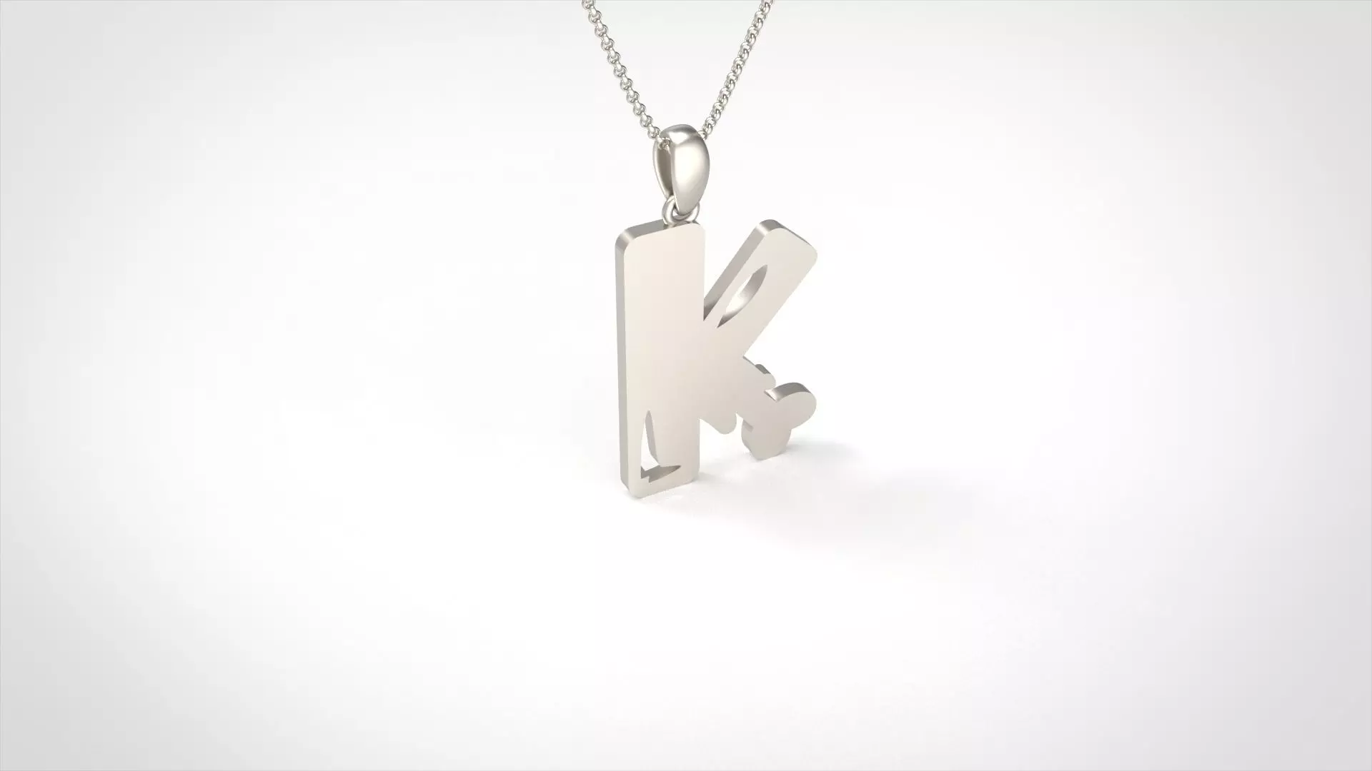 Model 962 K Zombie Initial Letter Alphabet Pendant 3D print model_0
