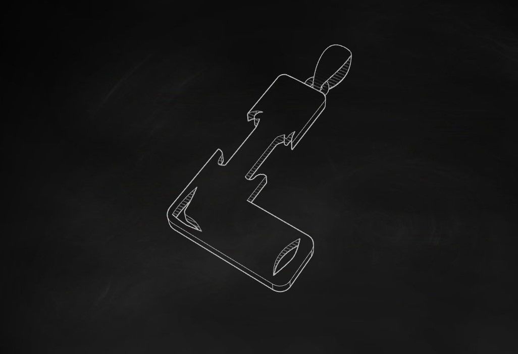 Model 963 L Zombie Initial Letter Alphabet Pendant 3D print model_9