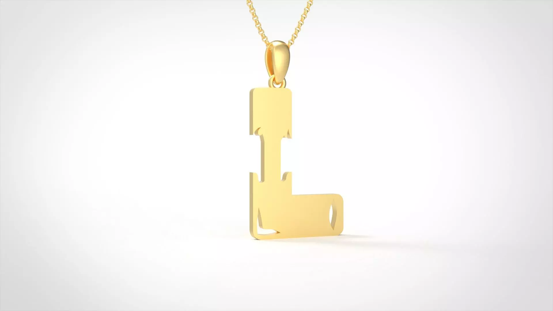 Model 963 L Zombie Initial Letter Alphabet Pendant 3D print model_0