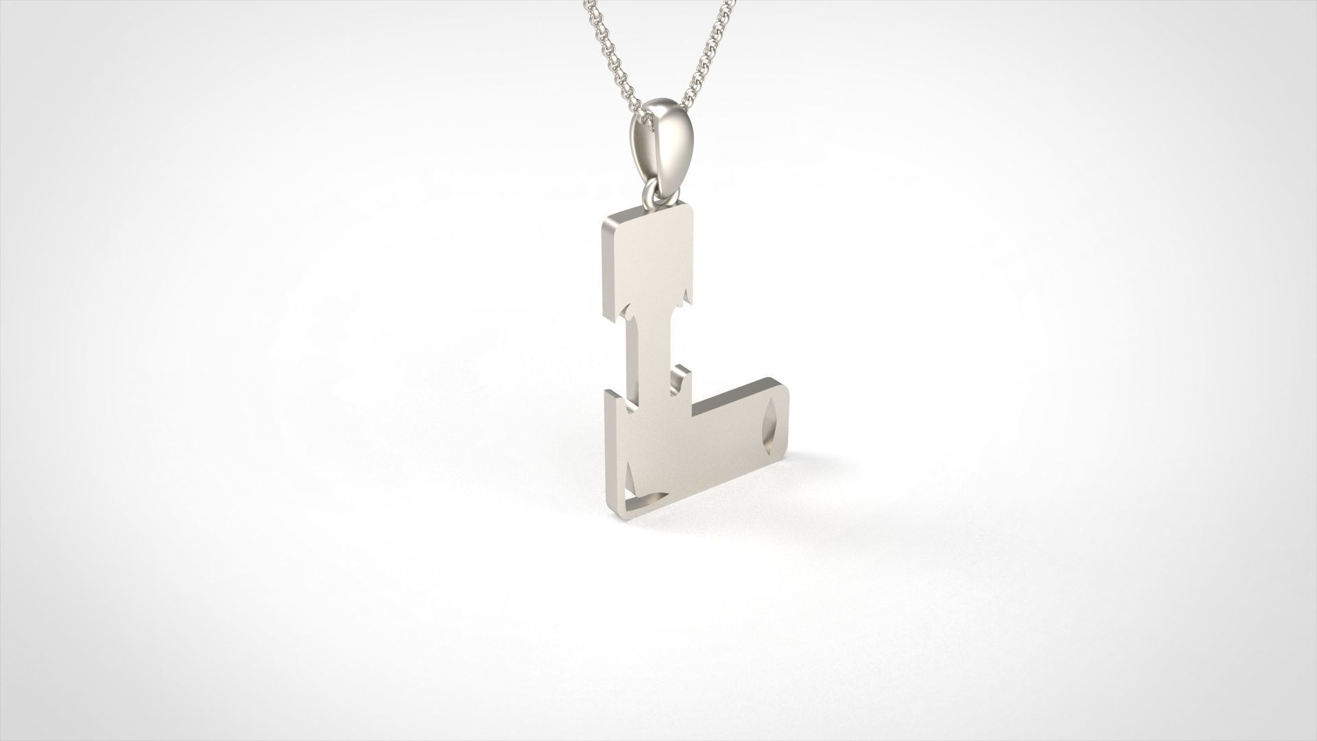 Model 963 L Zombie Initial Letter Alphabet Pendant 3D print model_4