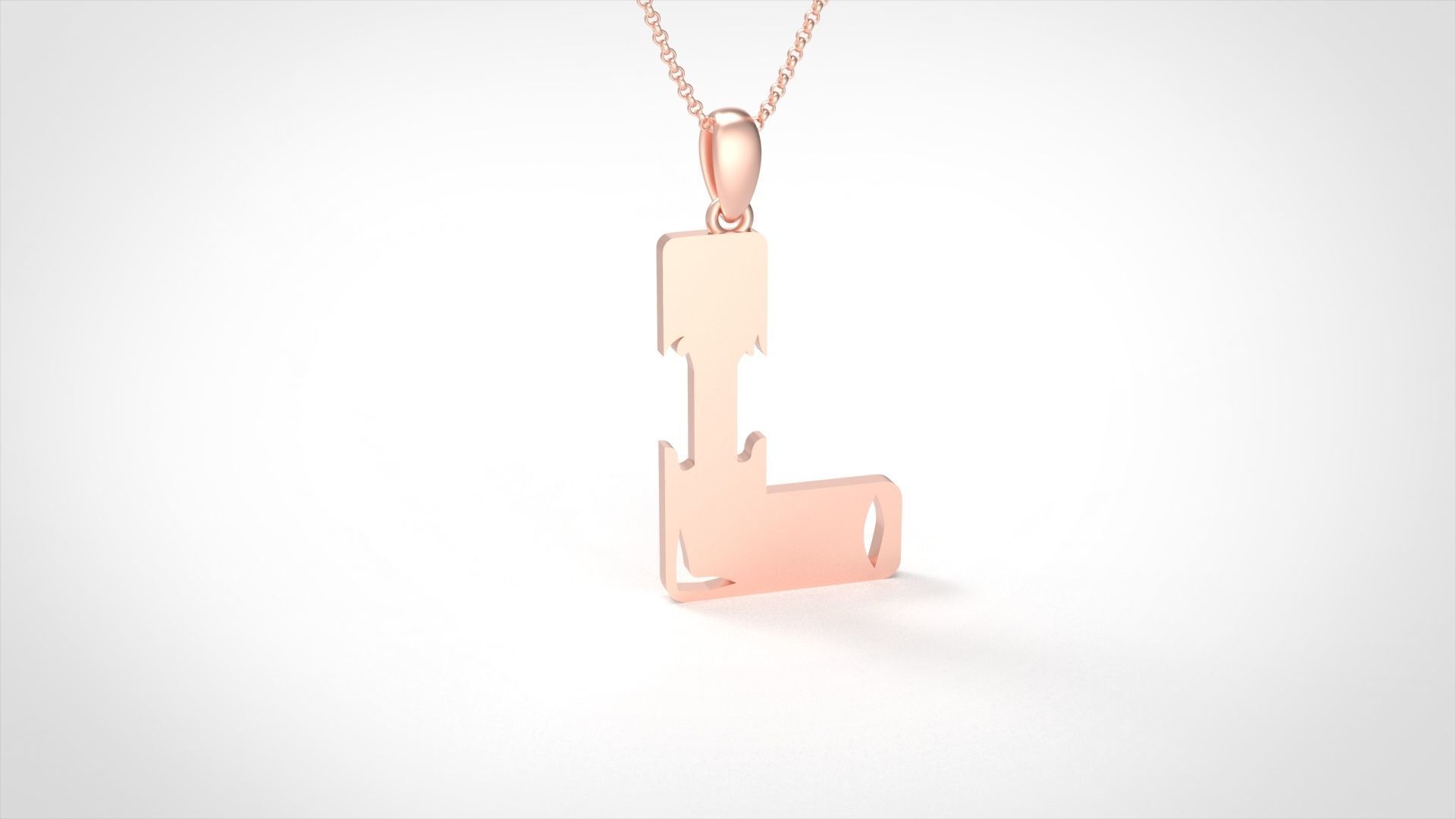 Model 963 L Zombie Initial Letter Alphabet Pendant 3D print model_1