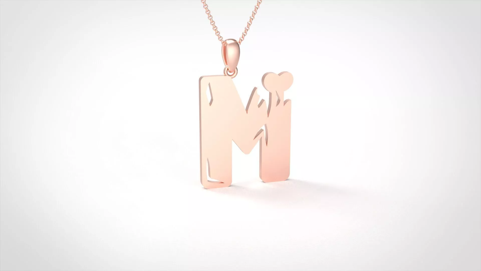 Model 964 M Zombie Initial Letter Alphabet Pendant 3D print model