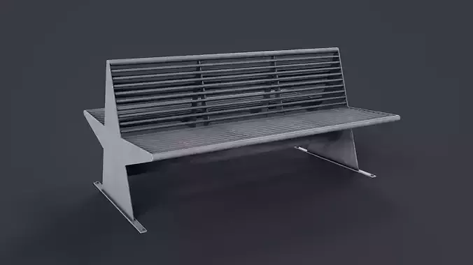 Metal Modern Bench 34 PBR Game Ready