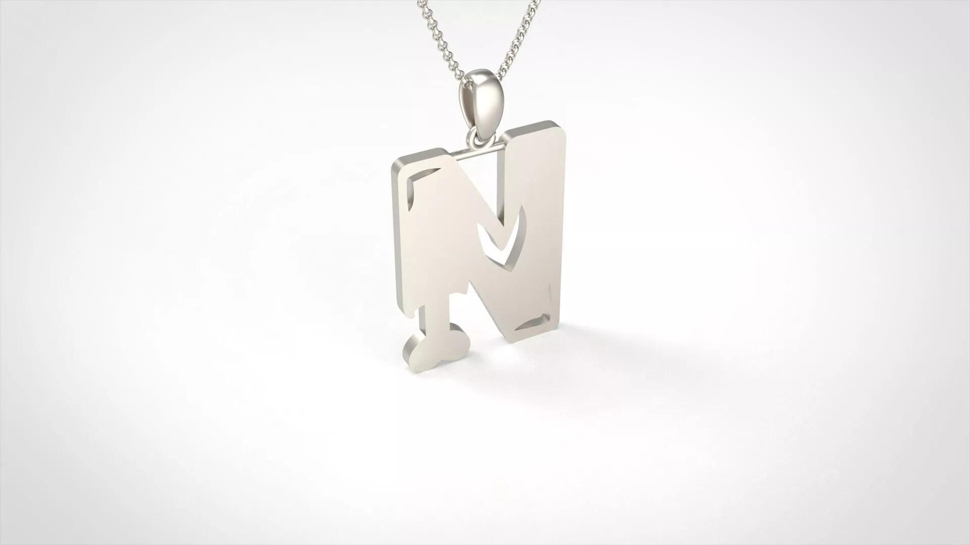Model 965 N Zombie Initial Letter Alphabet Pendant 3D print model