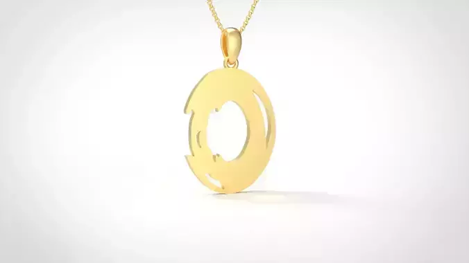 Model 966 O Zombie Initial Letter Alphabet Pendant 3D print model