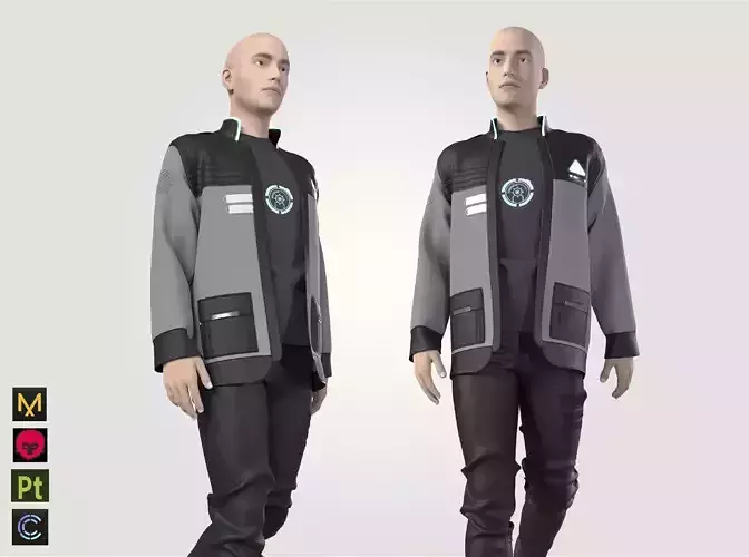Scifi futuristic man outfit techwear clothes 3D model
