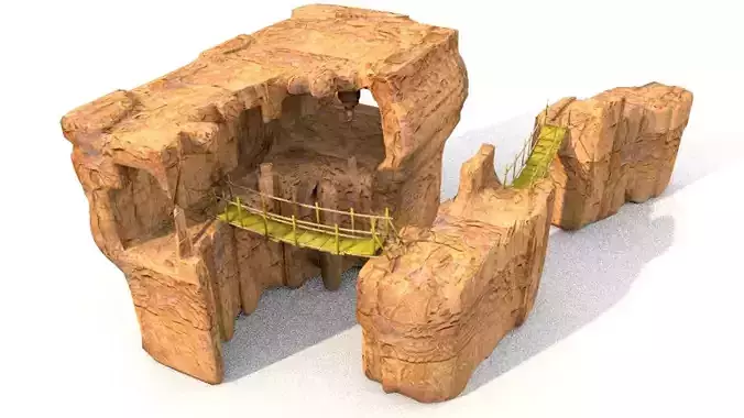 cave cavern system on mountain landscape