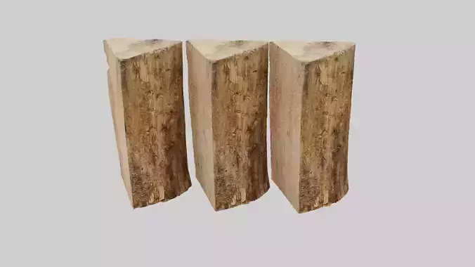 Fire wood - low poly and high poly variants Low-poly 3D model