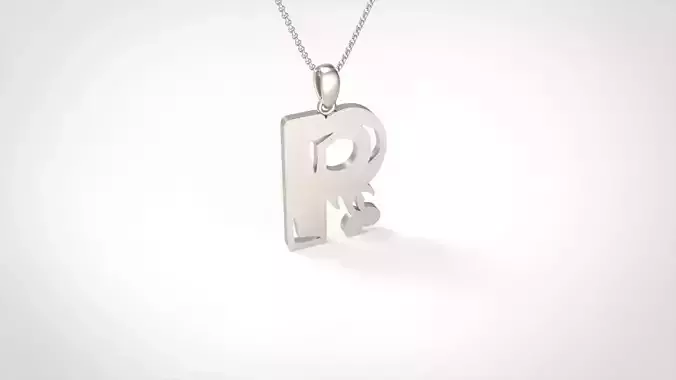 Model 968 R Zombie Initial Letter Alphabet Pendant 3D print model