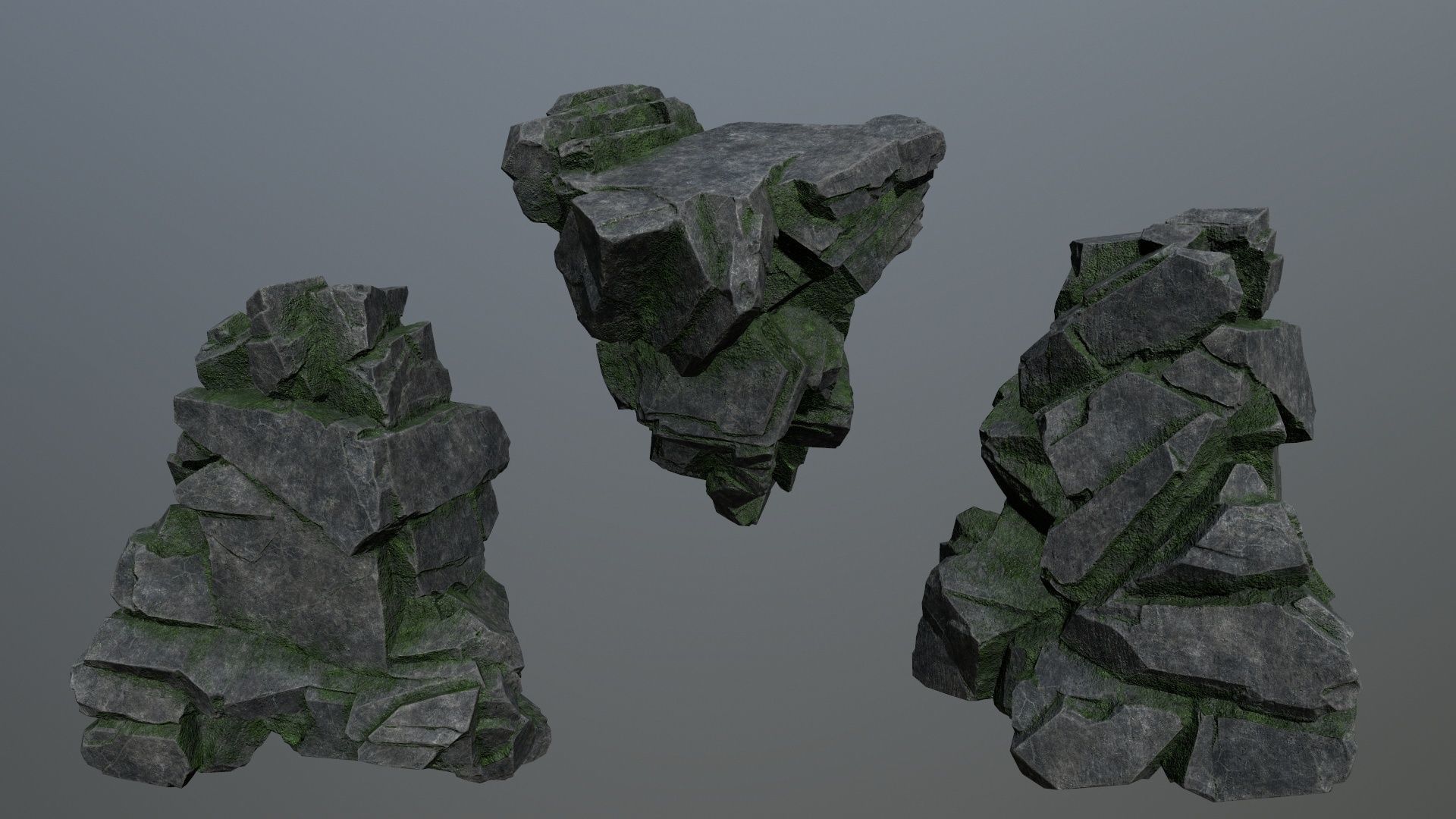 cliff rocks Low-poly 3D model_10