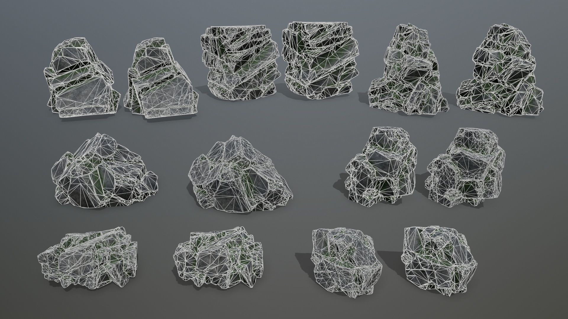 cliff rocks Low-poly 3D model_16