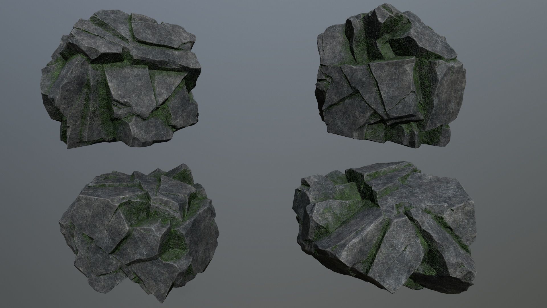 cliff rocks Low-poly 3D model_12