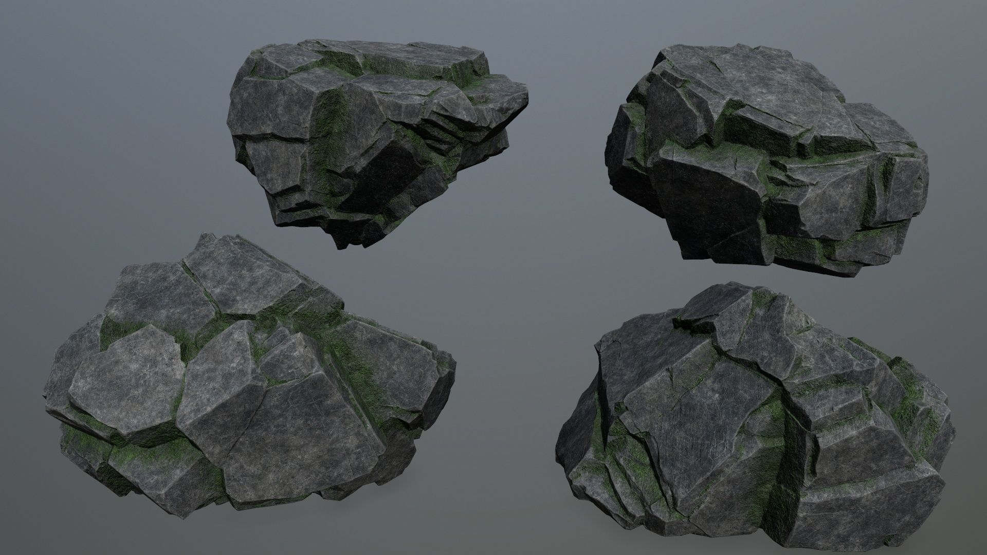 cliff rocks Low-poly 3D model_11