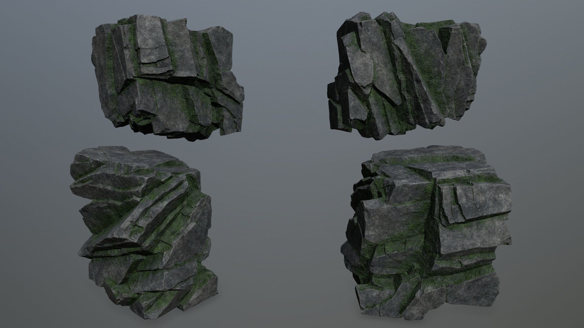 cliff rocks Low-poly 3D model_8