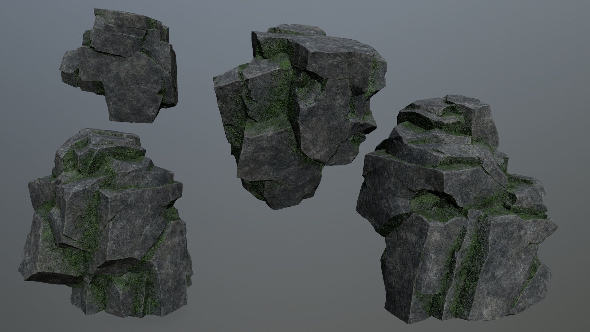 cliff rocks Low-poly 3D model_13