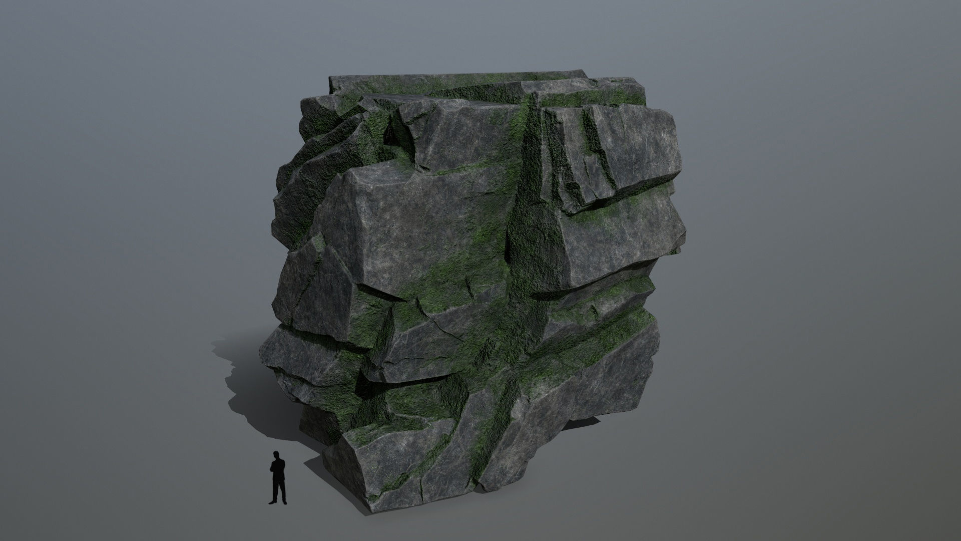 cliff rocks Low-poly 3D model_1