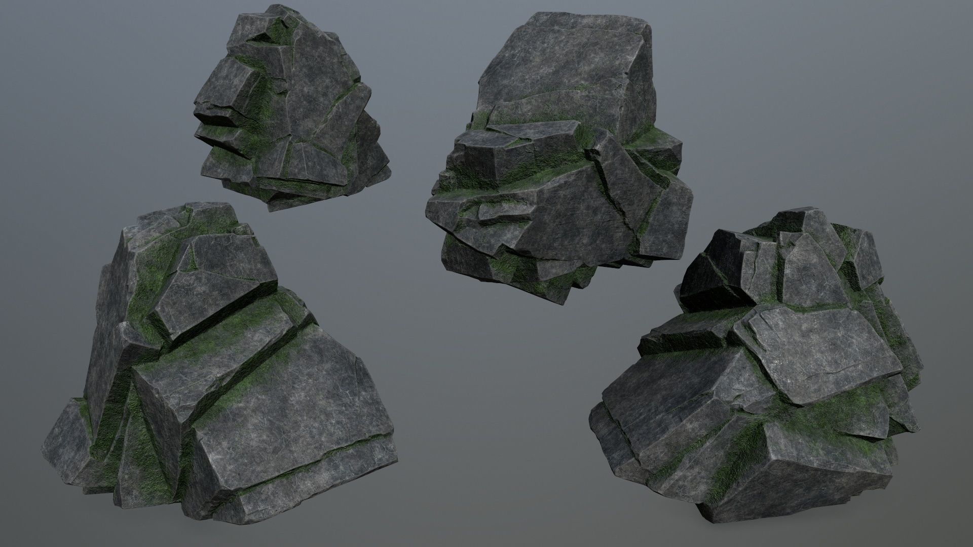 cliff rocks Low-poly 3D model_14