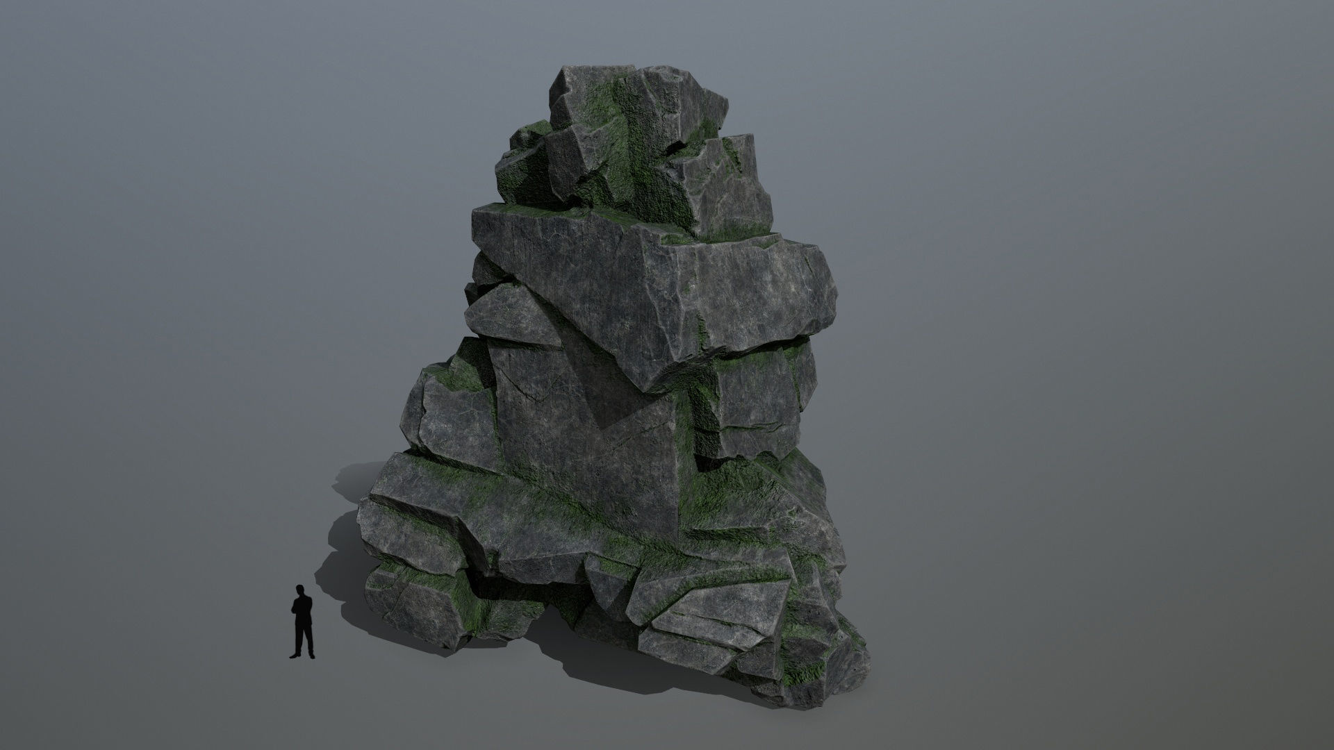 cliff rocks Low-poly 3D model_3