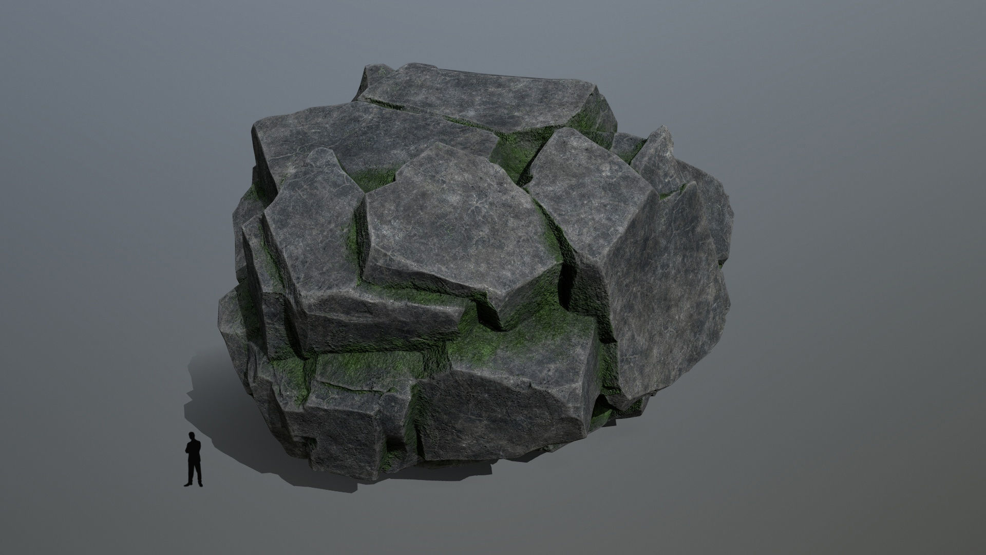 cliff rocks Low-poly 3D model_4